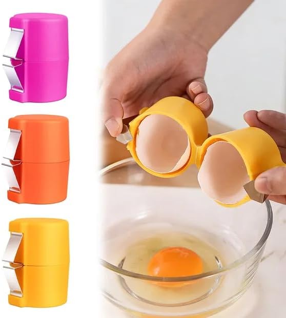 Egg Shell Opener，2026 New Eggshell Cracker, Quickly Cuts Hard-Boiled Eggs, Boiled Egg Peeler, Stainless Steel Eggshell Breaker, Effortless Kitchen Gadget (3-Piece Set)