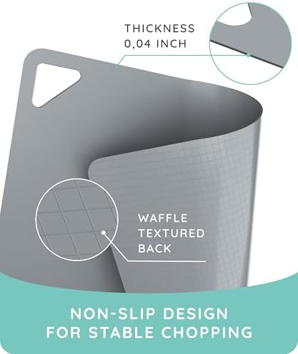 July Home Cutting Board Alternative for Kitchen - Extra Thick Flexible Plastic Cutting Board Set of 3, Non-Slip, BPA-Free, Easy to Clean, Colored Cutting Mats for Cooking, Durable Chopping Sheets