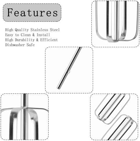 2 Pcs Hand Mixer Attachments Beaters, Hand Mixer Beaters Attachments for Kitchen Stainless Steel Replacement Parts for KitchenAid W10490648, KHM2B, AP5644233, PS4082859