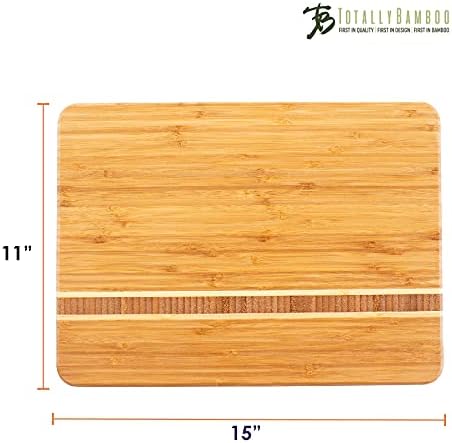 Totally Bamboo Martinique Bamboo Serving and Cutting Board, 15" x 11"