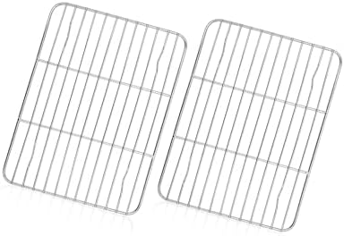 TeamFar Cooling Rack, 8.75” x 6.25” Stainless Steel Wire Baking Rack, 2PCS