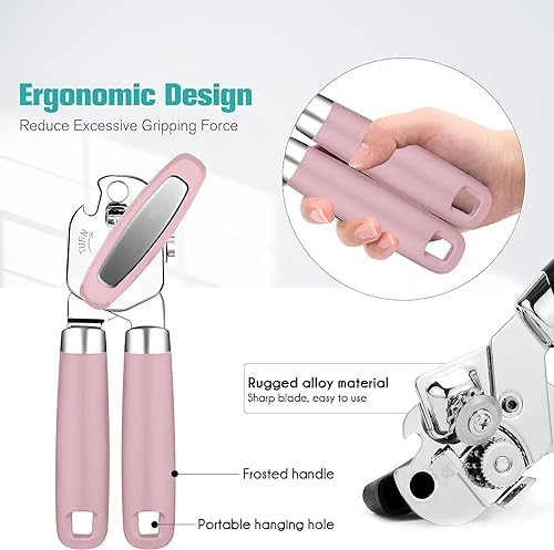 Can Opener,Professional 3-In-1 Multifunctional Manual Can Openers Bottle Opener,Kitchen Durable Stainless Steel Heavy Duty Can Opener Smooth Edge for Kitchen Seniors Friendly
