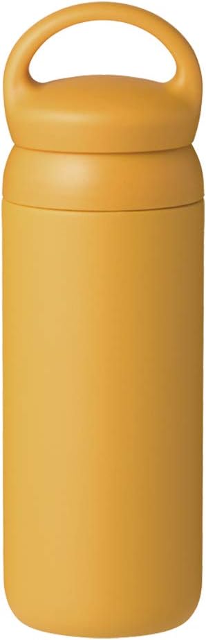 KINTO 21093 Day-off Tumbler, 16.9 fl oz (500 ml), Mustard, Double Wall Vacuum Construction, Hot and Cold Insulation, Water Bottle