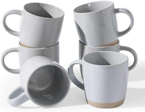famiware Milkyway Coffee Mugs of 6, 13 oz Mug Set, Ceramic Cup with Handle