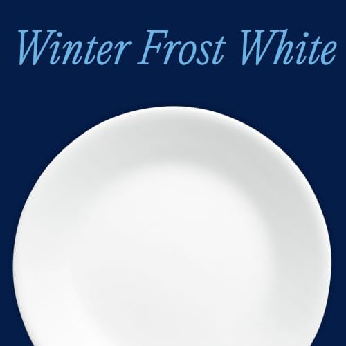 Corelle Vitrelle 6-Piece Salad Appetizer Plate Set Triple Layer Glass and Chip Resistant, 6-3/4-Inch Lightweight Round Plates, Winter Frost White