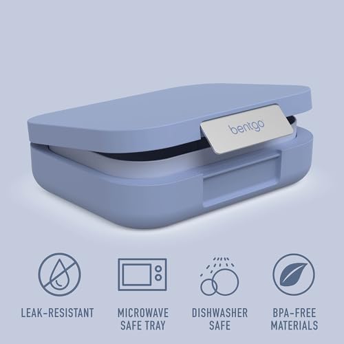 Bentgo® Modern - Leak-Resistant Bento Lunch Box For Adults, Teens, & Larger Appetites; Reusable BPA-Free Meal Prep Container with 3 or 4 Compartments, Dishwasher/Microwave Safe; 5 Cups (Dusk Blue)