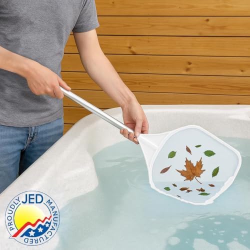 JED Pool Tools 40-376F Hand Skimmer Net for Hot Tubs and Above Ground Pools, Pool Cleaning Supplies, Made in USA (2 ft, White)