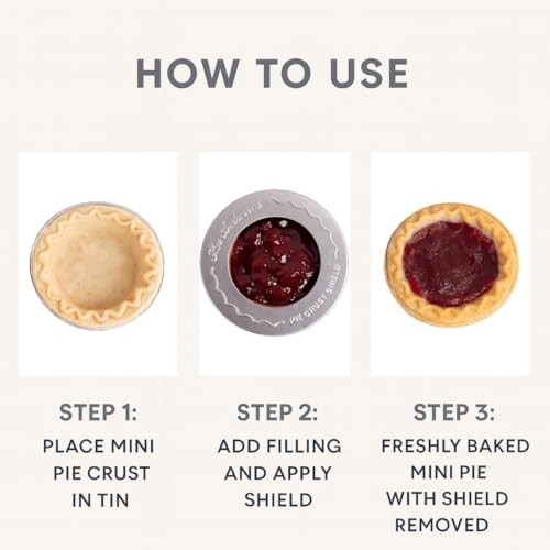 Mrs. Anderson's Baking Individual Pie Crust Protector Shields, Set Of 4, For Mini Pies And Pot Pies, Fits Up To 5-Inch Pie Plates, Prevents Over-Browning And Spills