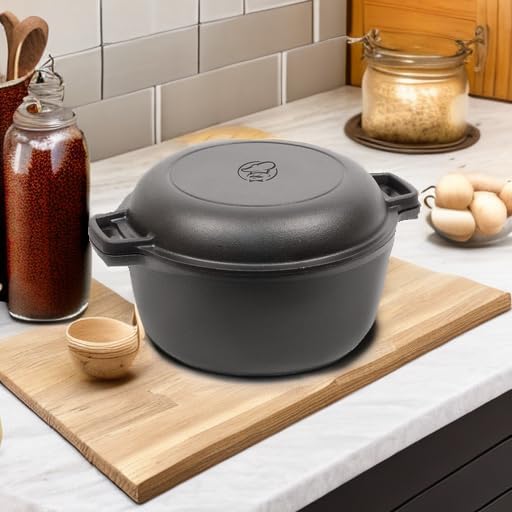 Commercial Chef 2-in-1 5-Qt. Dutch Oven, 10.25-Inch Skillet Lid, CHFL508