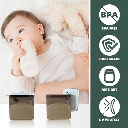 Baby Formula Container, 25oz Airtight Milk Powder Dispenser, Brown