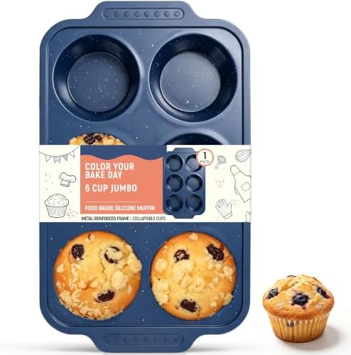Silicone Muffin Pans for Baking with Metal Reinforced Frame