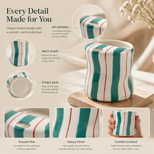 Espresso Cups Ceramic Coffee Mug Series European Striped Dot Coffee Cup And Saucer Mug Cake Plate Afternoon Tea Set Tea Cup And Saucer (Pink2)