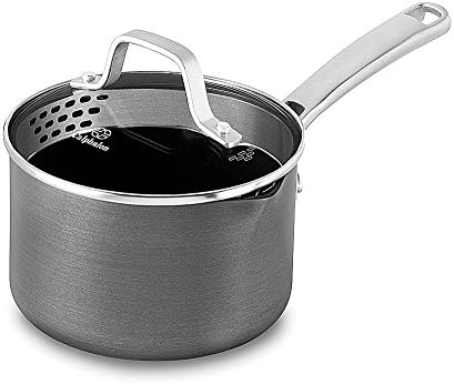 Calphalon Classic Nonstick Sauce Pan with Cover, 1.5 quart, Grey