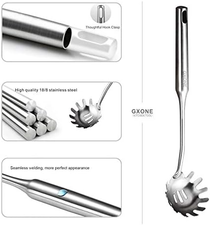 Spaghetti Spoon,304 Stainless Steel Pasta Spoon,Silver/13.8Inch