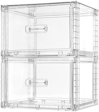 Vtopmart 2 Pack Clear Stackable Storage Drawers 15QT