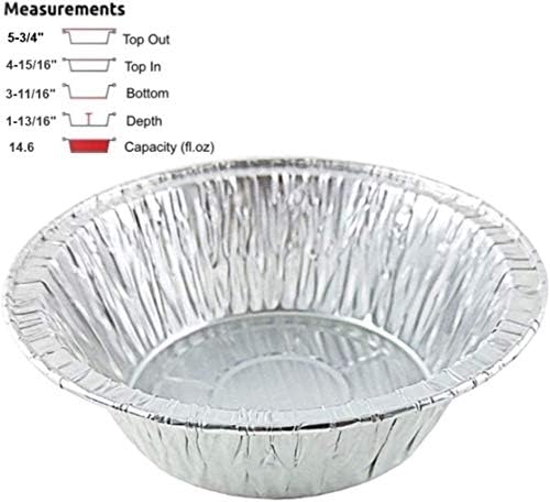 Durable Packaging 5 3/4" Deep Aluminum Foil Chicken Meat/Pot Pie Pan 50/Pk -Disposable Baking Tins (Pack of 50)