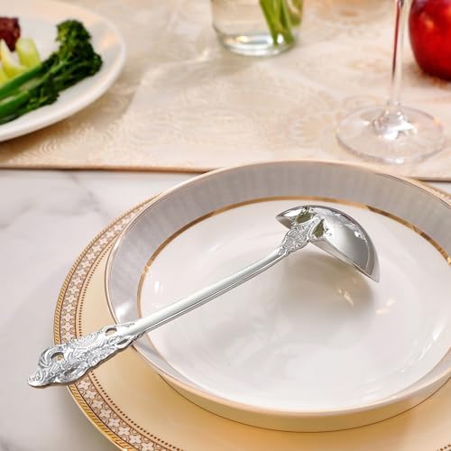 KEAWELL Premium Luxury 7.5-Inch Gravy Ladle (1, Gold Accent)