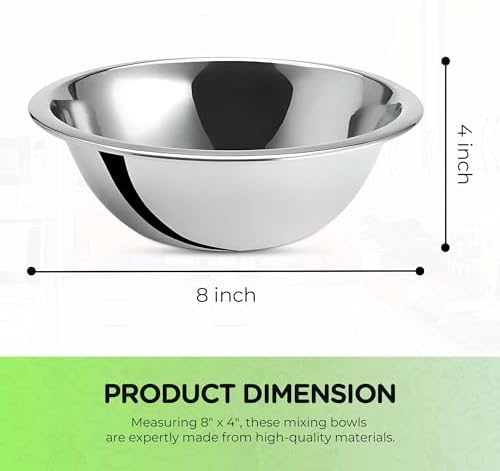 OCS Parts 4-Pack 1.5 Quart Stainless Steel Mixing Bowls