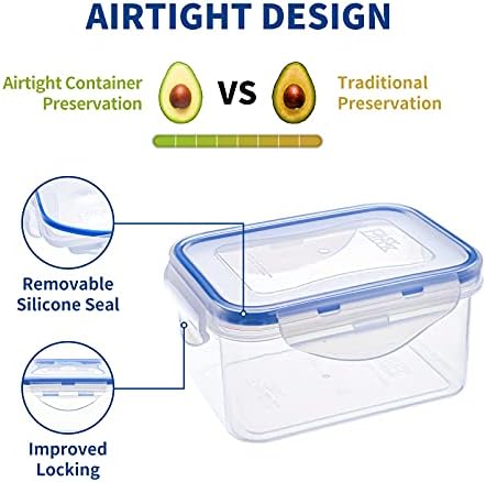 KIGI Small Food Storage Containers, 4 Count (2.1 Cup)