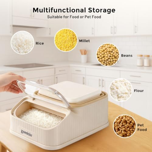ZOMISIA 30-40lbs First-in, First-out Collapsible Dog Food Storage Container