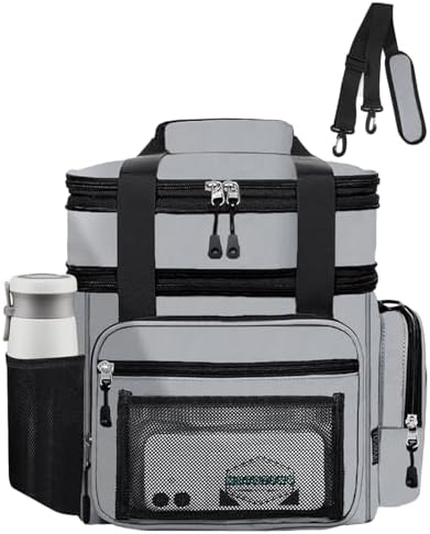Expandable Lunch Box Men Insulated Double Deck Leakproof Cooler Bag
