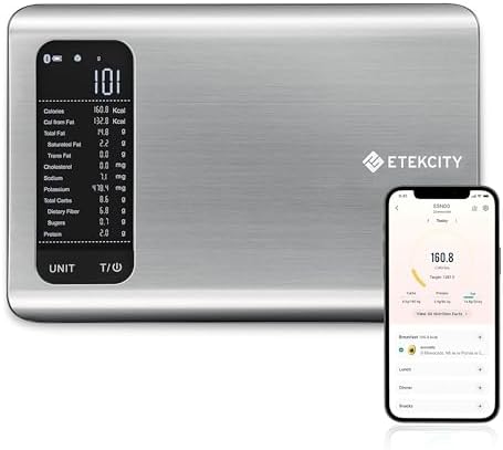 Etekcity Food Kitchen Scale with Nutritional Calculator, Smart App, 11lb