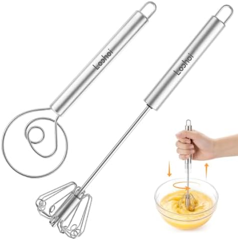 Danish Dough Whisk & Egg Whisk Set for Sourdough Bread, 12 inch