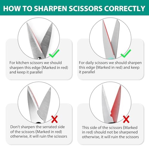 Longzon 5-in-1 Knife Sharpener 4 Stage with Cut-Resistant Glove, Off-white