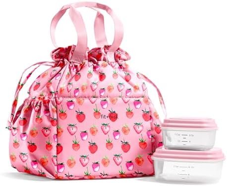 Fit & Fresh Cromwell Cinch Insulated Lunch Bag for Women w/Containers