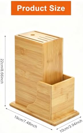 7 Slots Universal Knife Block, Kitchen Knife Holder for Counterop