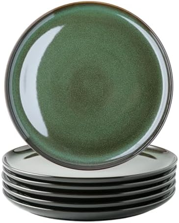 LERATIO Ceramic Dinner Plates Set of 6,10.5 Inch Reactive Glaze Plate Sets