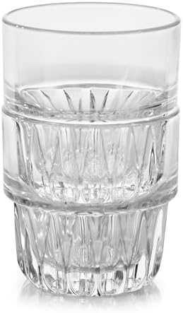 Libbey Everest Stackable Glassware Set, 12-Piece Mixed Drinkware with 9 oz Small Rocks, 12 oz Large Rocks, and 14 oz Tall Juice Glasses, Durable Lead-Free Restaurant-Quality Glass