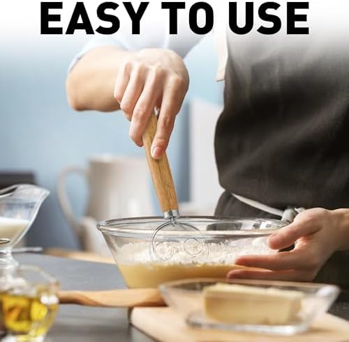 Zulay Kitchen Double-Eye 13" Danish Dough Whisk