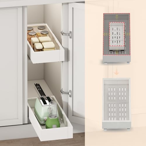 Fokyfok 2Pc Pull out Cabinet Organizer,7"-11"W,17"-24"D,Expandable