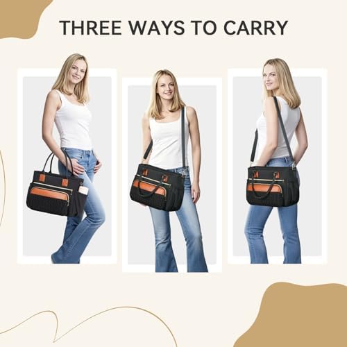 HSHRISH Lunch Box Women Insulated Black Tote Lunch Bag