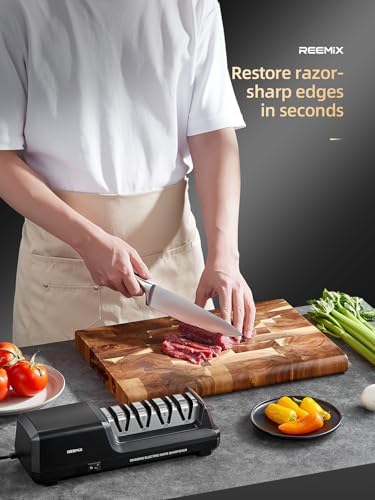 Reemix Electric Knife Sharpener with 4-Stage Sharpening