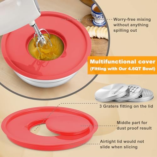 P&P CHEF Mixing Bowls with Lids Set of 6, Nesting Salad Bowl, Multicolor