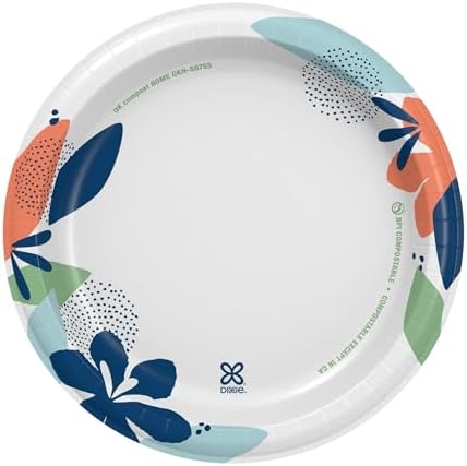 Dixie Paper Plates 8.5 Inch, 90 Count, Disposable Plates