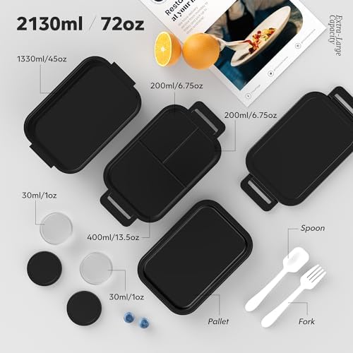 Jelife Adult Bento Box Lunch Box - Large Style Bento Lunch Box for Adults