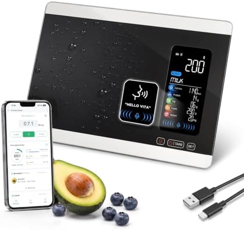 AI Voice Food Scale with Nutritional Calculator, Type-C, Fitdays+