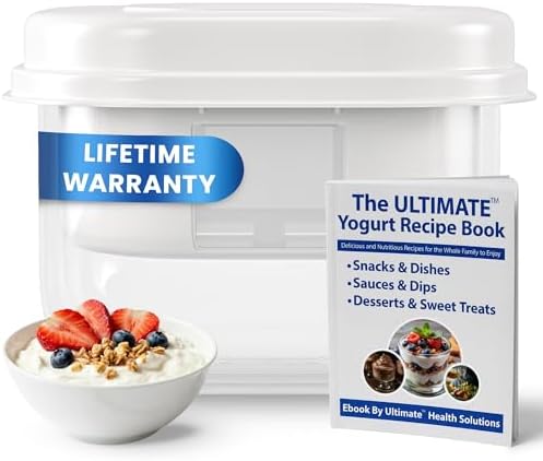Ultimate Greek Yogurt Strainer, 2.3 Quart Fine Mesh Greek Yogurt Maker & Whey Separator for Thick High Protein Greek Yogurt, Labneh & Kefir, BPA-Free, Dishwasher Safe, Recipe Book