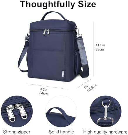 NOL Insulated Lunch Bags for Women Cooler Bag Lightweight Nylon Waterproof Lunch Box for Work
