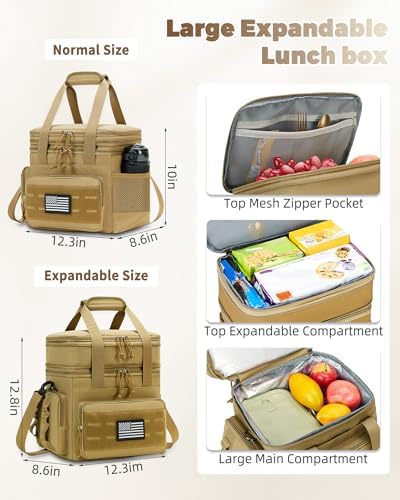 holuxer Lunch Bag & Lunch Box for Men - Tactical Large Soft