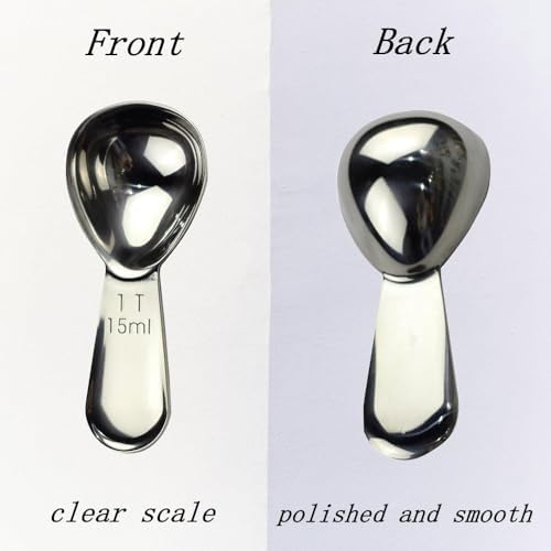 2 Pack Coffee Scoop 15ml Stainless Steel Measuring Spoon Set for Ground Coffee