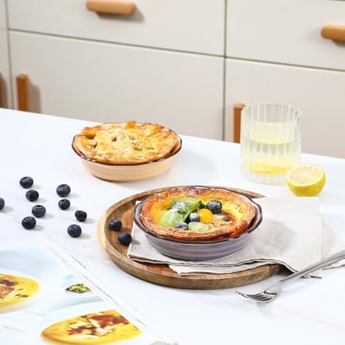 Selamica Ceramic Mini Pie Pans Set of 6, 6 Inch Pie Dish for Baking, Small Pie Plate with Fluted Edge for Apple, Quiche, Pot Pies, Microwave & Oven Safe, Maillard
