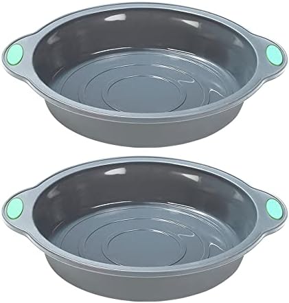 To encounter 9 Inch Silicone Round Cake Pans, 2 Pack Nonstick Silicone Baking Pans Set, Food Grade Cake Molds, with Metal Reinforced Frame More Strength