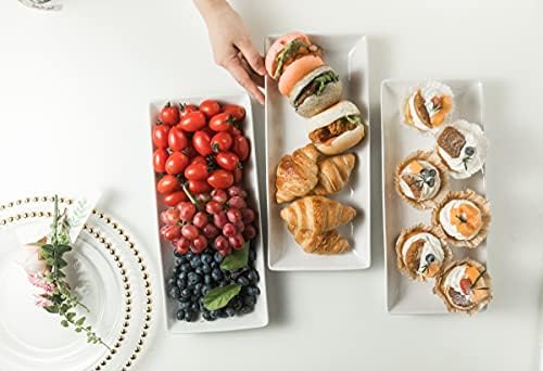 Gomakren 3 Tier Rectangular Serving Tray 14 Inch Serving Platters and Stand