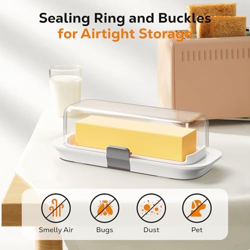 Pisol Butter Dish with Airtight Lid and Lock for 1 Stick Butter