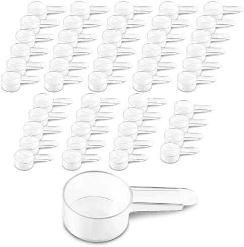 50 Pack Tablespoon Measuring Spoons, 1 Tbsp (15 mL) Plastic Coffee Scoops