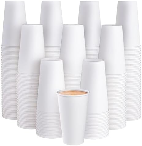 JOLLY PARTY 210Pack 16oz Disposable Paper Coffee Cups White Hot Coffee Cups